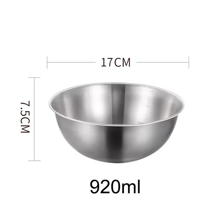Ensemble de bols en acier inoxydable avec échelle graduée, pour la cuisson, la pâtisserie, le stockage des aliments, bols de mélange de grande capacité, essentiels pour la cuisine à domicile, 1 pièce