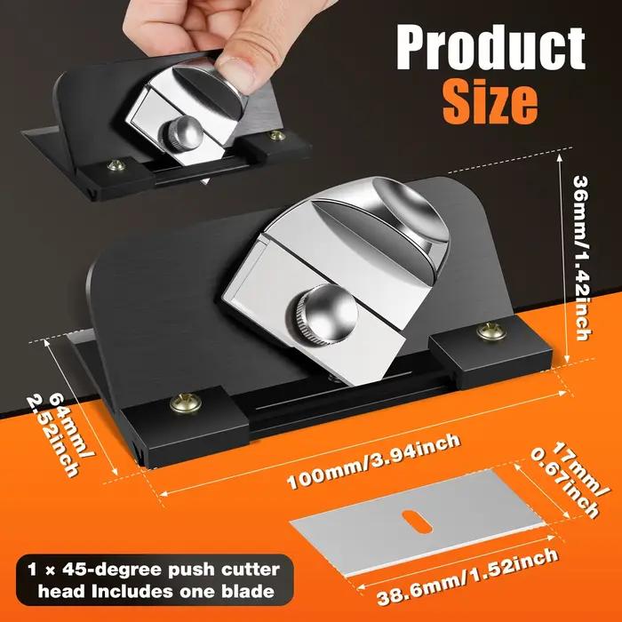 Coupe-tapis rétractable 45 °   Cutter à lame biseautée pour carton de passe-partout, outil de découpe pour l'encadrement d'œuvres d'art et de cadres photo sur mesure