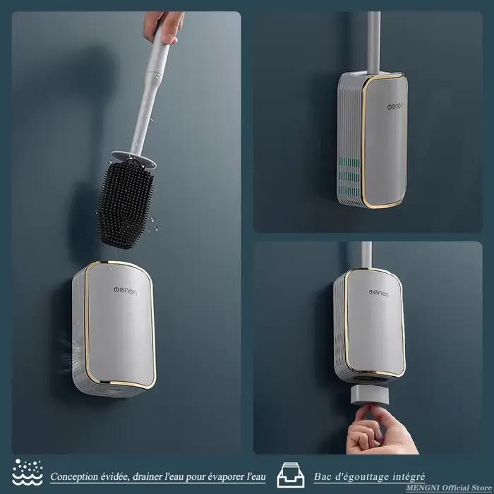 Brosse de toilette de luxe salle de bain montage mural outil de nettoyage à vidange rapide