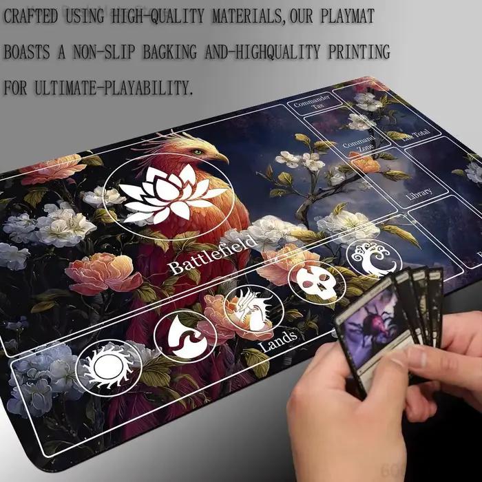 Tapis de jeu Magic Playmat avec zones, tapis de jeu MTG, design Dark Lotus, tapis de bureau, extension de clavier gamer, tapis de souris en caoutchouc antidérapant