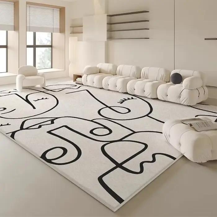 Tapis rayés minimalistes noir et blanc