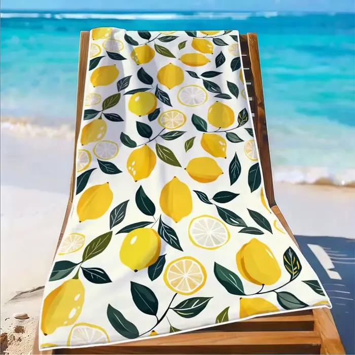 1 pièce, serviette de plage à motif citron