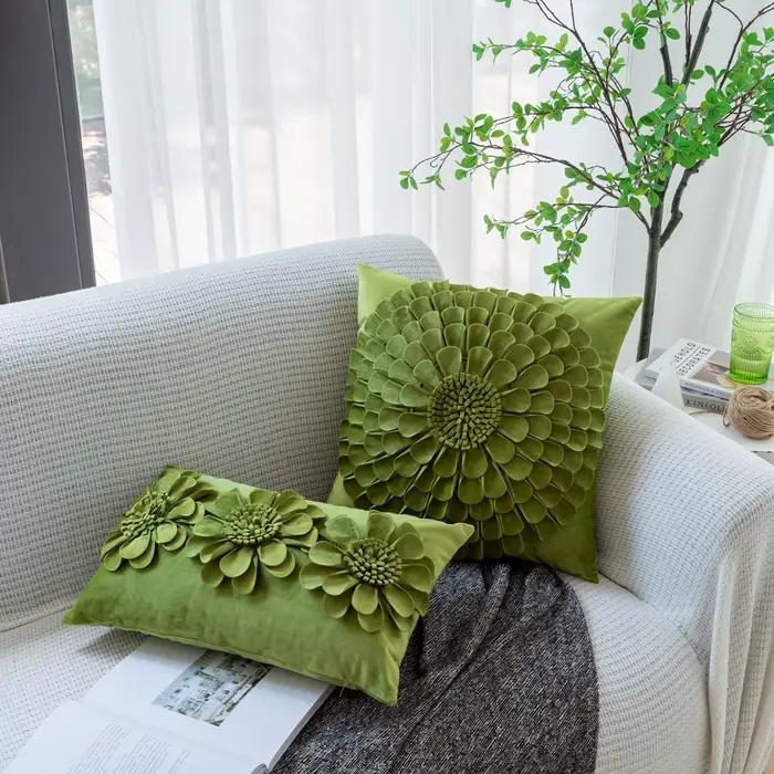 Juste de coussin à fleurs faites à la main pour canapé
