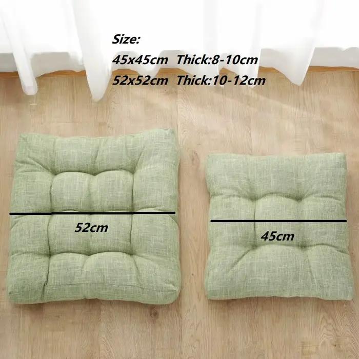 Grand coussin de siège carré en coton et lin
