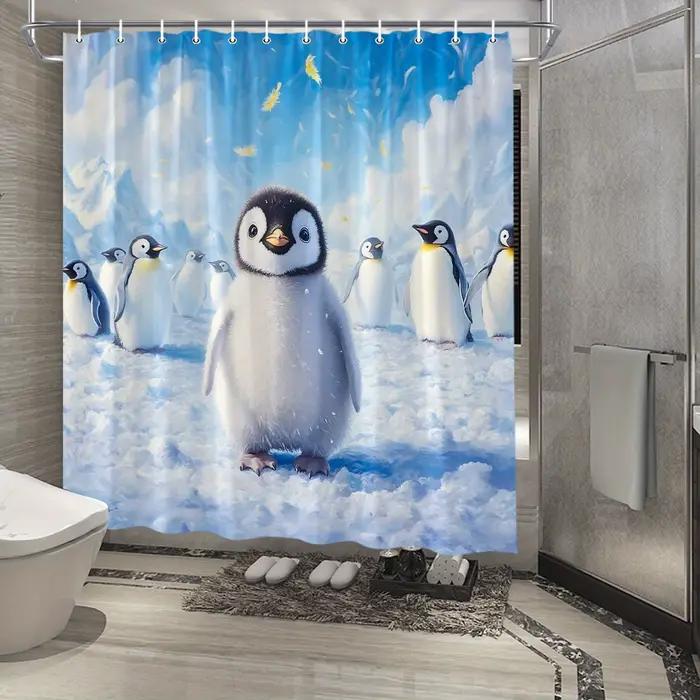 Adorable rideau de douche pingouin – imperméable