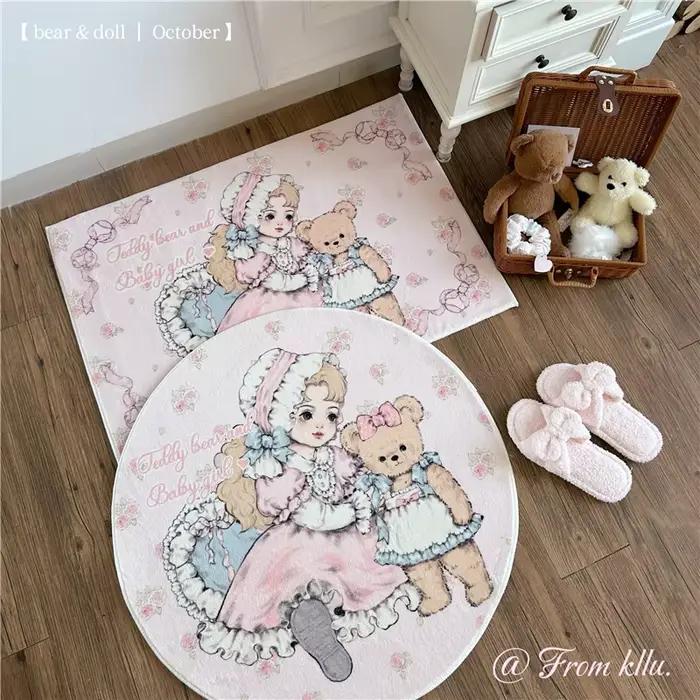 Tapis doux en cachemire de dessin animé pour fille