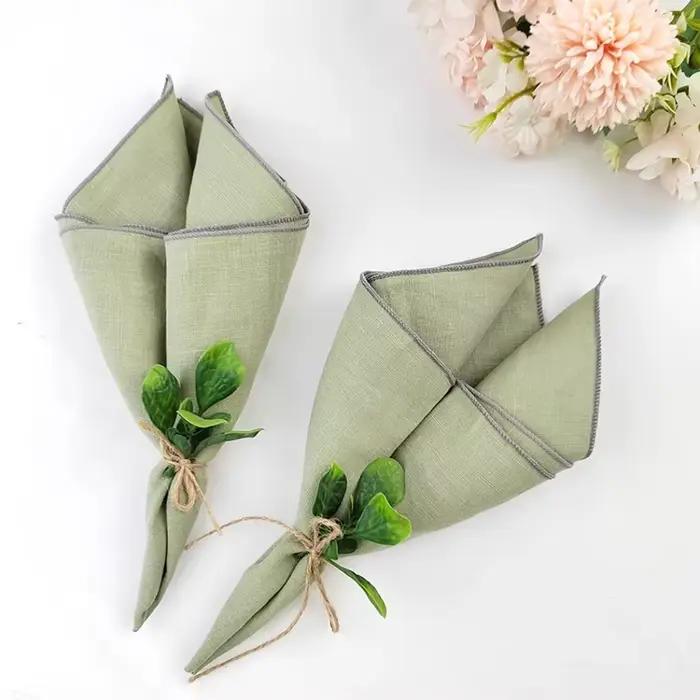 Lot de 6 serviettes de table carrées multifonctionnelles en coton et lin