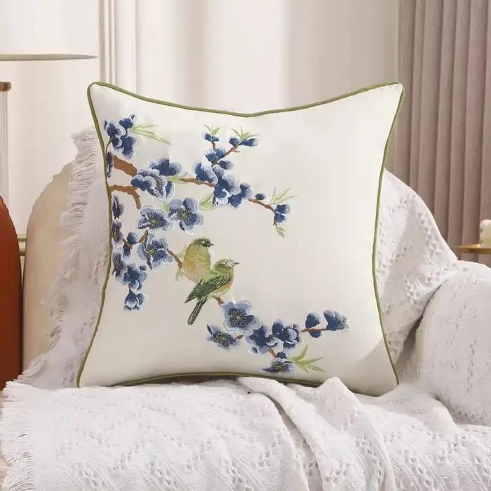 VIKAMA Housse de coussin florale nordique