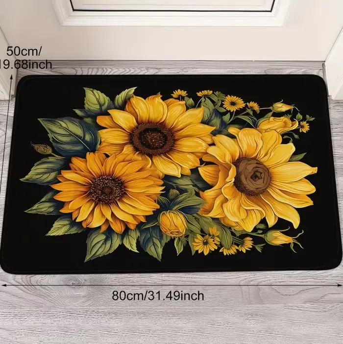 Tapis vintage Boho à fleurs de tournesol