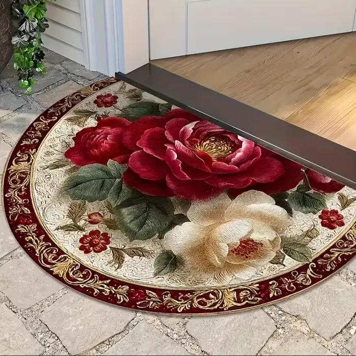 Tapis de porte semi-circulaire de style victorien rétro