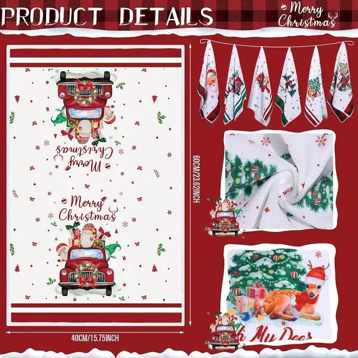 Ensemble de serviettes de Noël 5 pièces – Microfibre à haute absorption