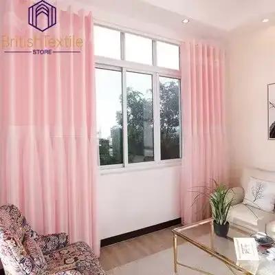 Rideau moderne pour salon salle à manger chambre rideau en dentelle Simple Style princesse rose filet rouge Double rideau Tulle personnalisation