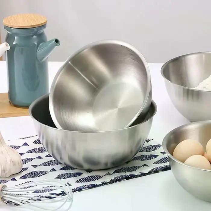 Ensemble de bols en acier inoxydable avec échelle graduée, pour la cuisson, la pâtisserie, le stockage des aliments, bols de mélange de grande capacité, essentiels pour la cuisine à domicile, 1 pièce