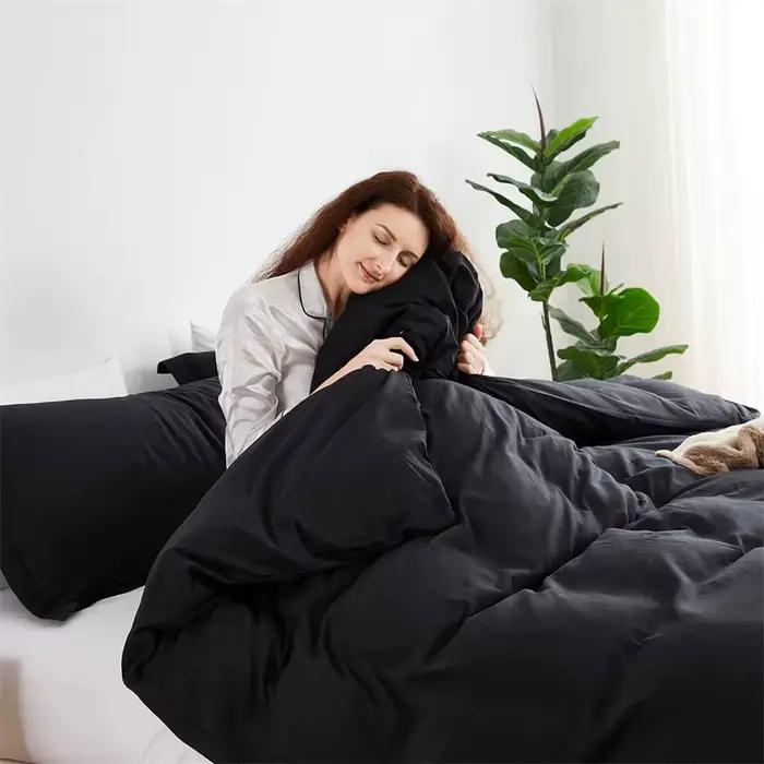Ensemble de housse de couette en coton lavé