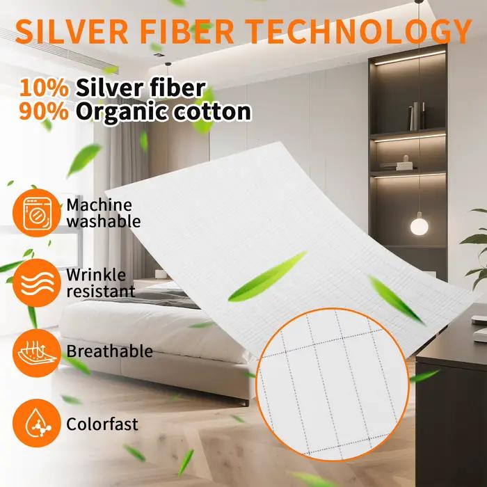 Drap de lit 90% coton 10% Fiber d'argent