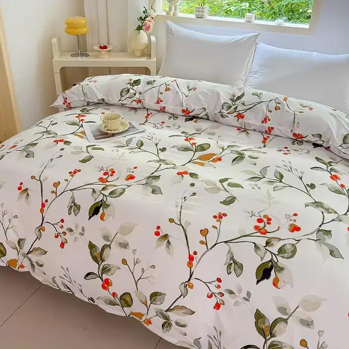 Housse de couette à imprimé Floral blanc
