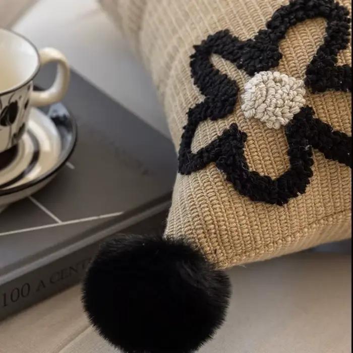 Housse de coussin capitonnée géométrique 3D