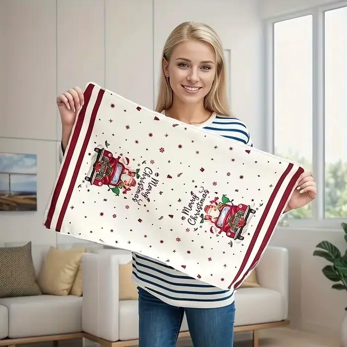Ensemble de serviettes de Noël 5 pièces – Microfibre à haute absorption