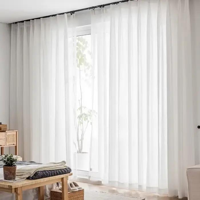 Rideaux en gaze de Tulle blanc pour salon