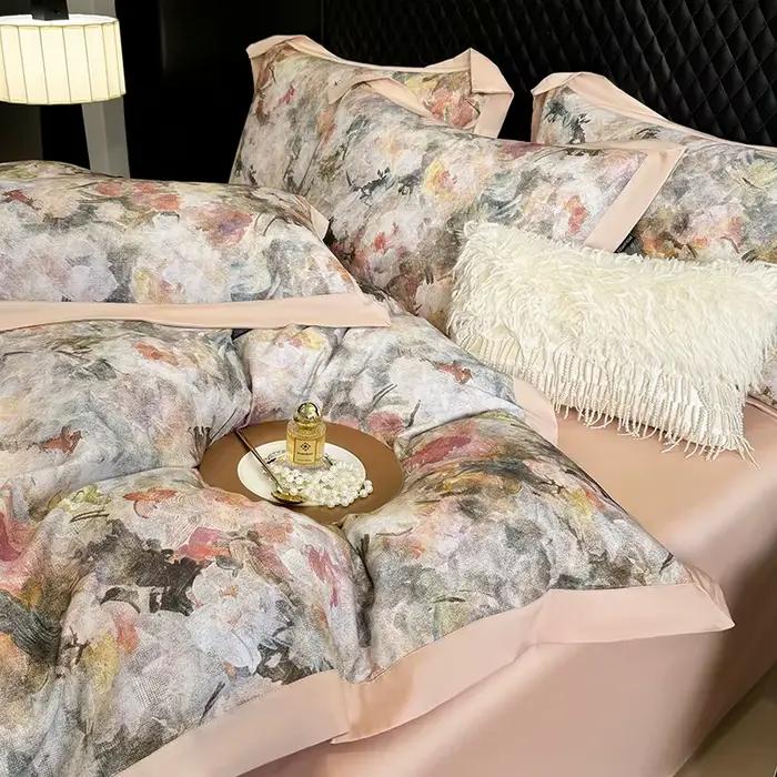 Parure de lit 100% coton égyptien imprimé Floral