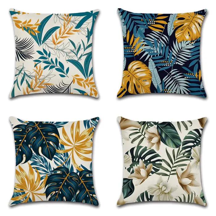 Ins – housse de coussin plante géométrique dorée
