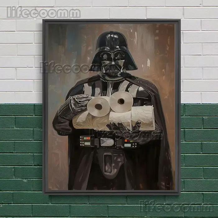 Affiche et impression d'art drôle de salle de bains et de toilettes