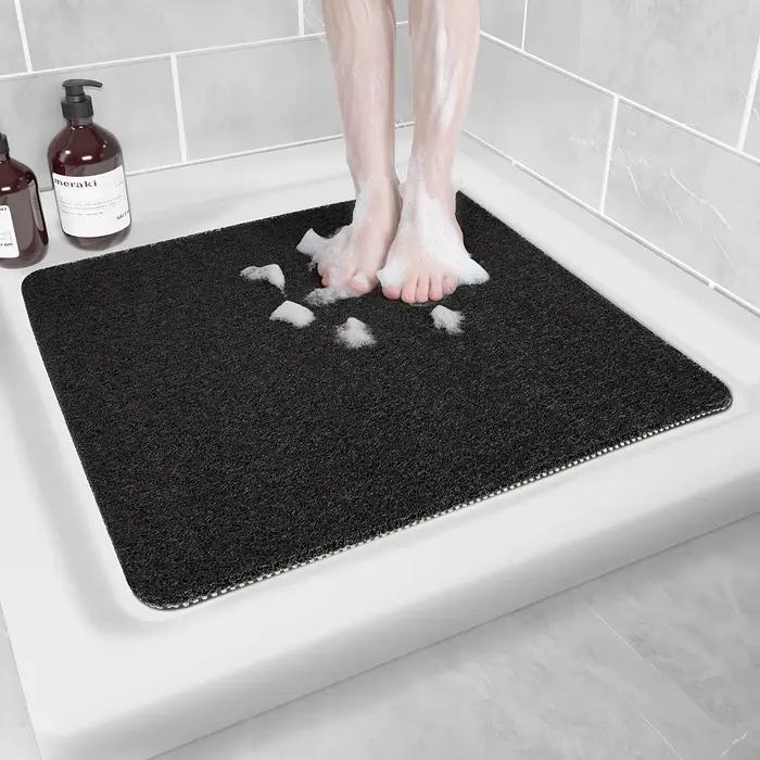 Tapis de douche/baignoire antidérapant et confortable en PVC, 1 pièce, pour zones humides, accessoires de salle de bain