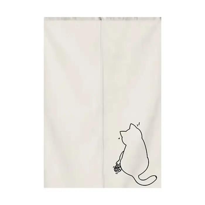 Rideau chaud de style japonais à motif chat VIKAMA
