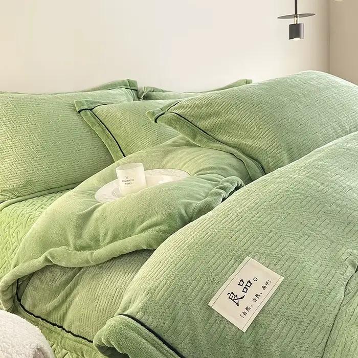Ensemble de housse de couette en velours de lait
