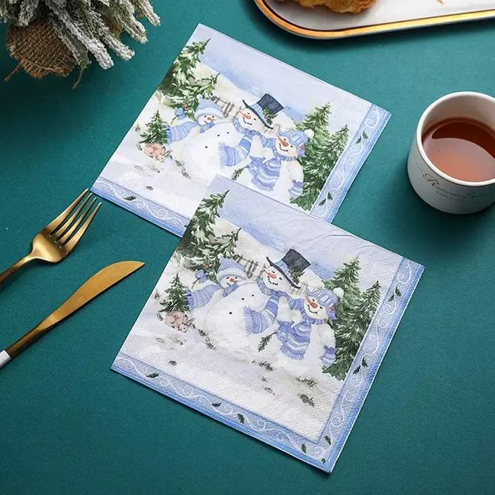 Serviettes jetables imprimées de noël