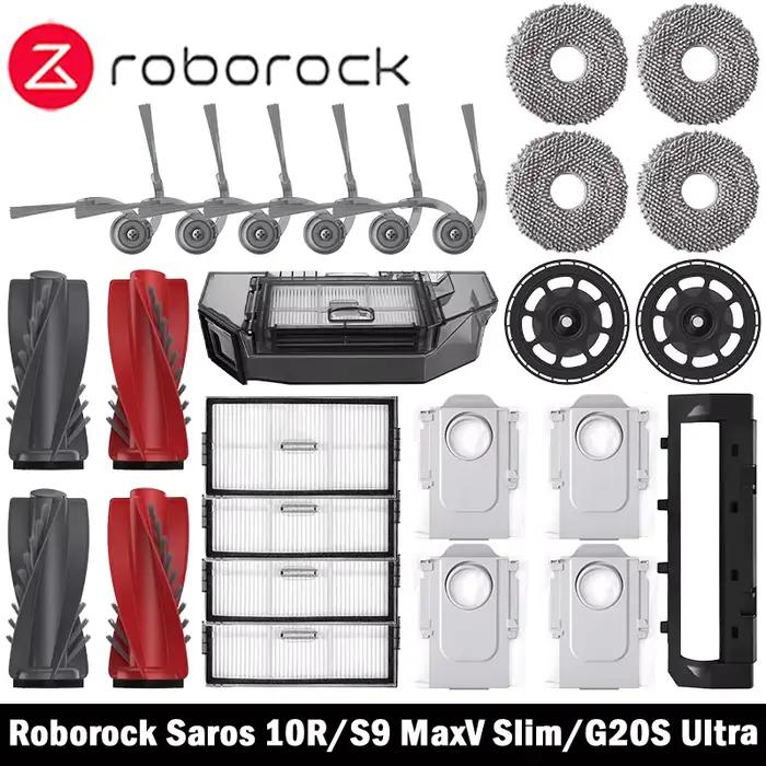 Roborock Saros 10R/S9 MaxV Slim/G20S Ultra accessoires brosse latérale principale vadrouille filtre Hepa sac à poussière Robot aspirateur accessoires