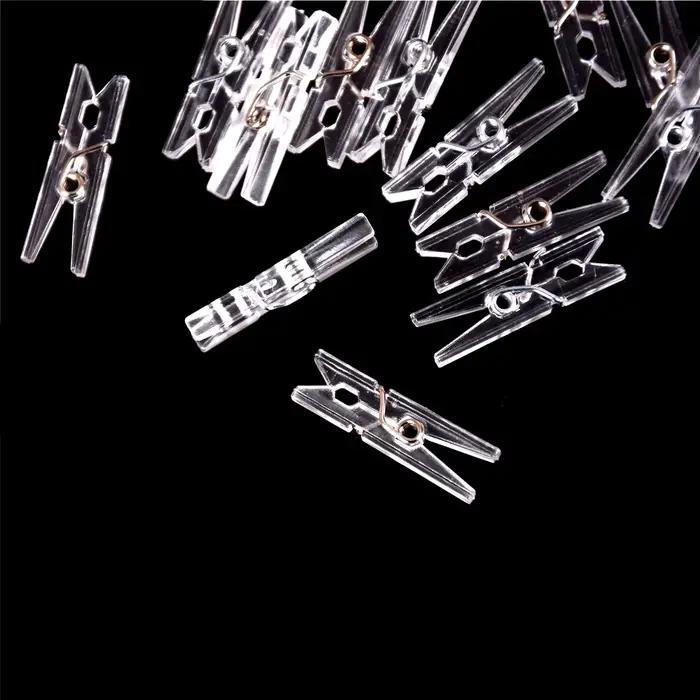 Petites pinces à linge pour photo, pinces à papier, décoration artisanale, mini taille, clips en plastique, 25m, 20 pièces