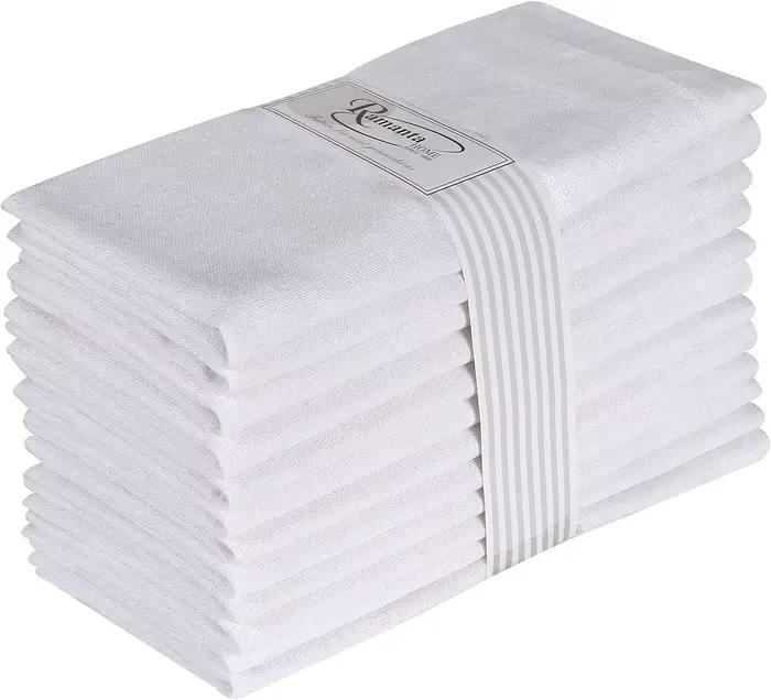 Lot de 12 serviettes de table 100 % coton pour 18 pouces