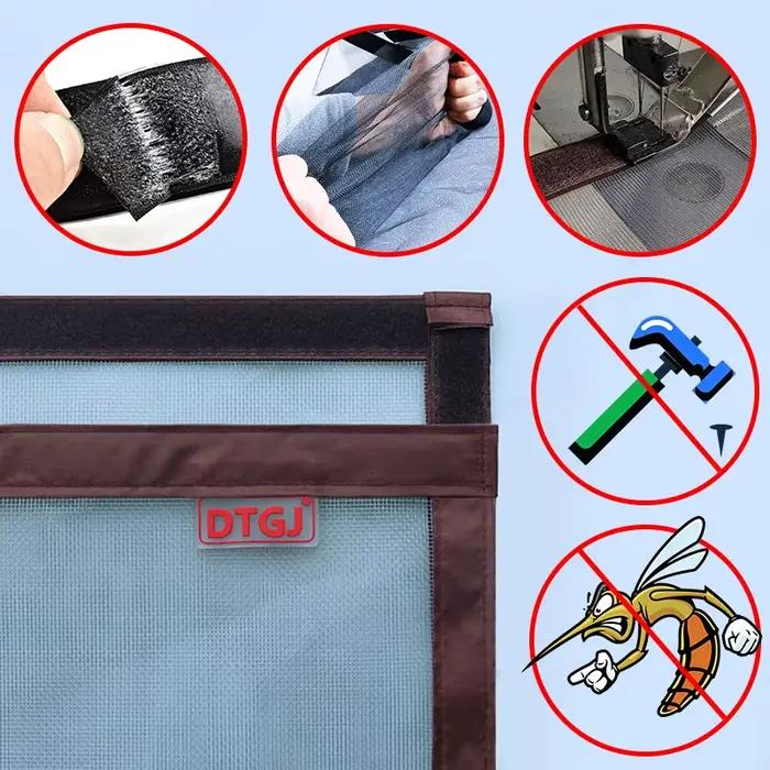 Rideau de porte magnétique anti-moustique en gaze robuste