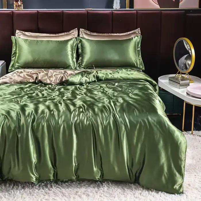 Couvre-lit en satin soyeux d'émulation de luxe pour l'été
