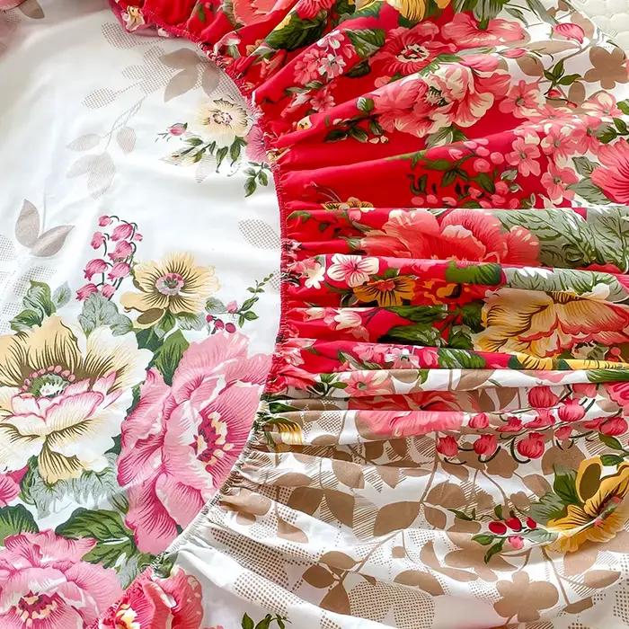 Draps-housses à imprimé floral