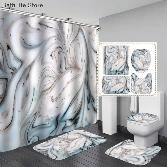 Ensembles de rideaux de douche en marbre