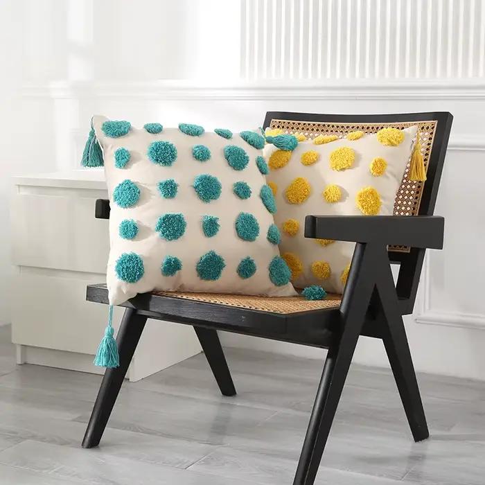 Juste de coussin capitonnée bohème