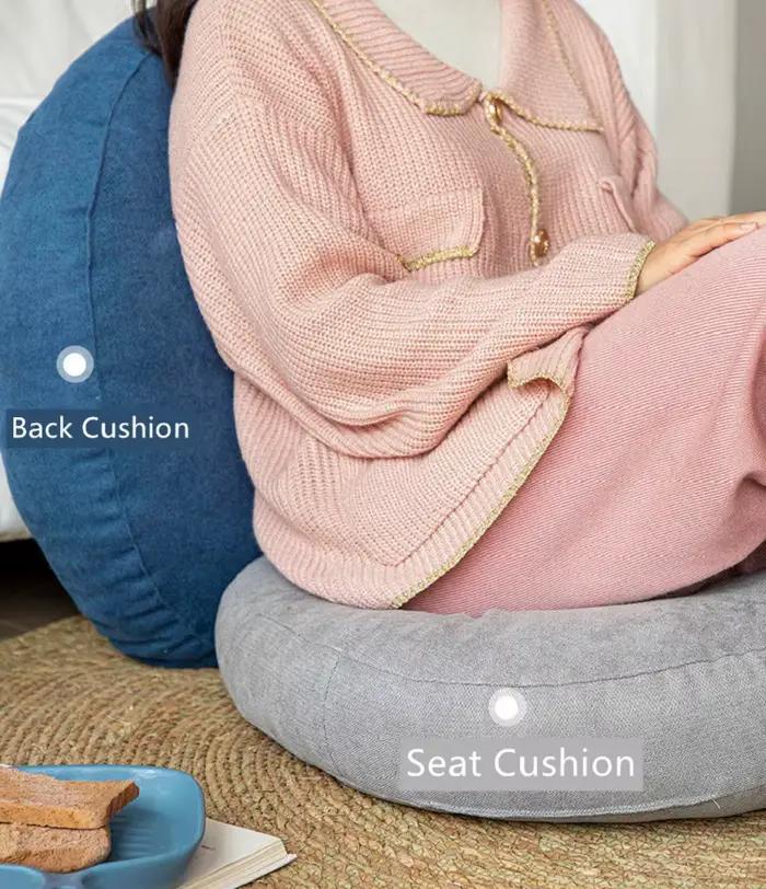 Grand coussin de sol rond et moelleux pour méditation et yoga