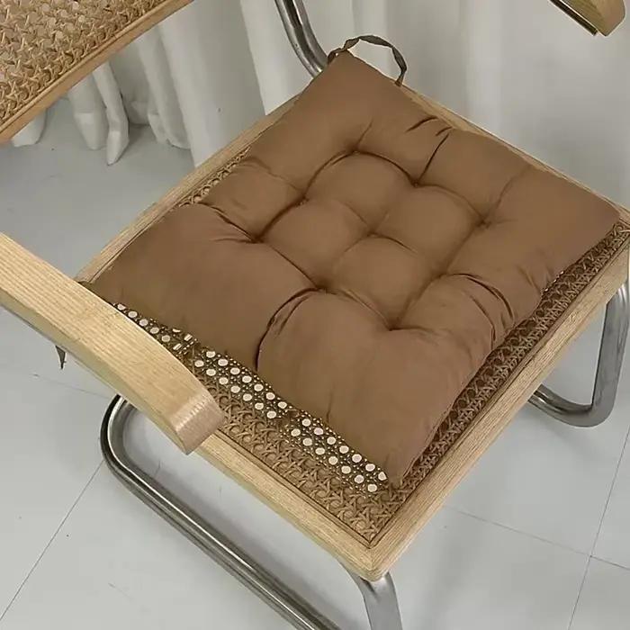 Coussin en lin et coton perlé carré pour dossier de tabouret