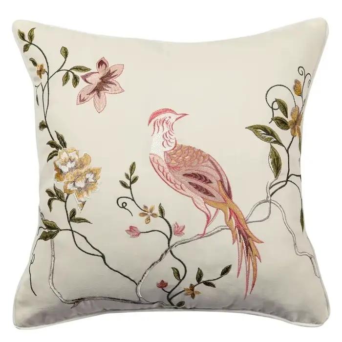 VIKAMA Housse de coussin florale nordique