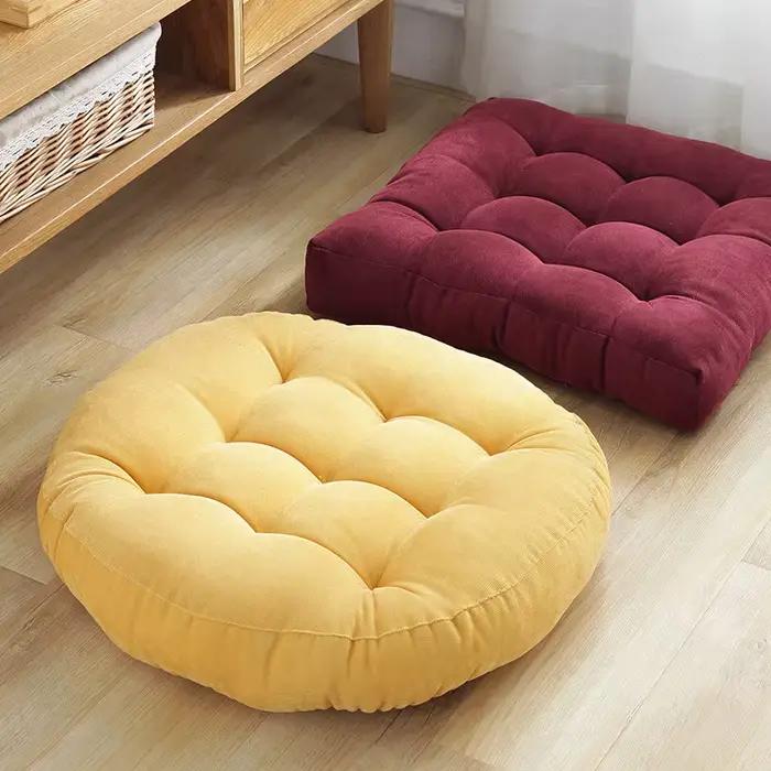 Inyahome Coussins ronds Meditation Grand oreiller de sol pour enfants et adultes Coussin pour sièges au sol Yoga Salon Bureau