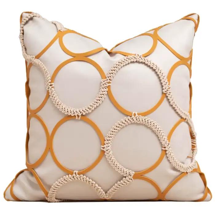 Housse de coussin Orange en tissu suédé