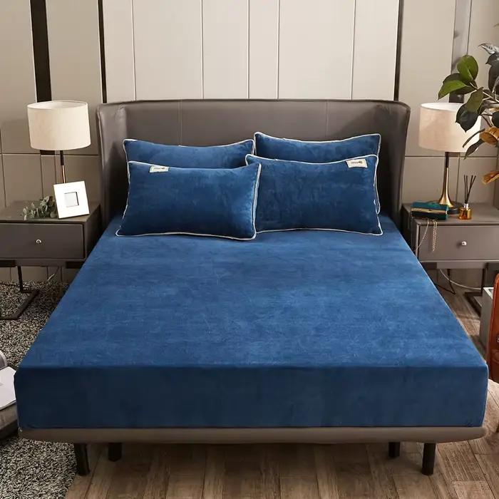 Drap-housse en tissu velours extensible solide