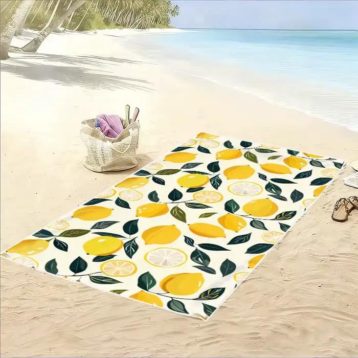 1 pièce, serviette de plage à motif citron