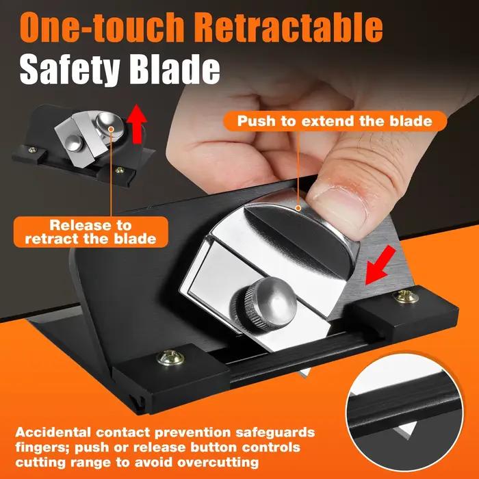 Coupe-tapis rétractable 45 °   Cutter à lame biseautée pour carton de passe-partout, outil de découpe pour l'encadrement d'œuvres d'art et de cadres photo sur mesure