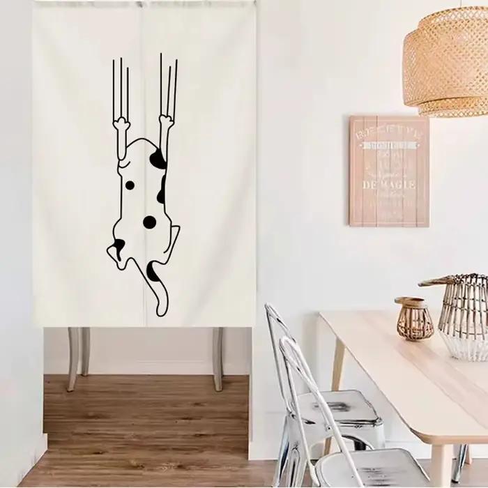 Rideau chaud de style japonais à motif chat VIKAMA