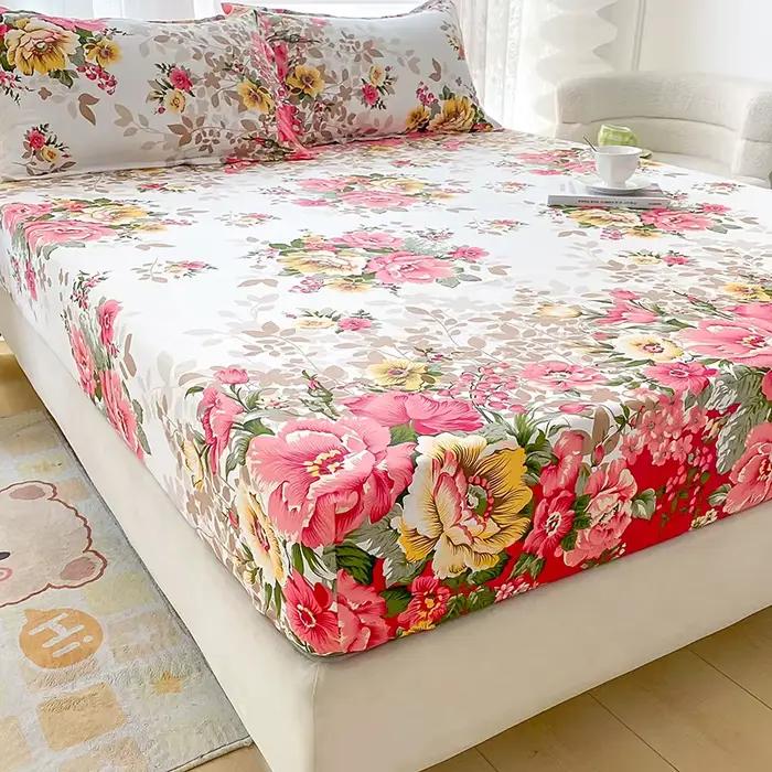 Draps-housses à imprimé floral