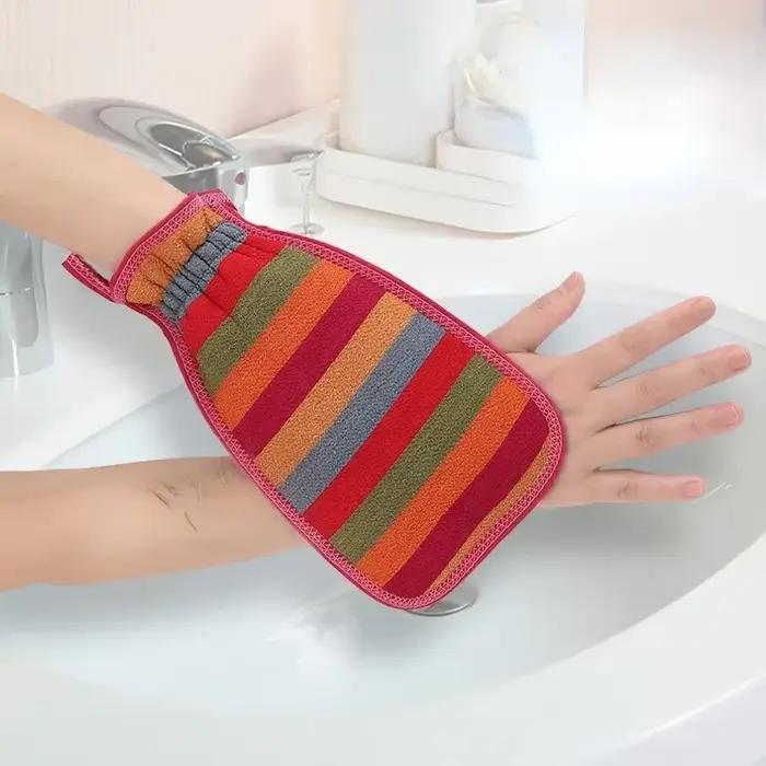 Gants de bain rayés pour enfants et tout-petits