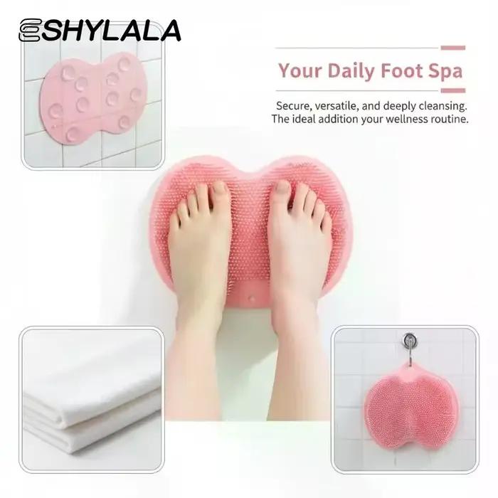 Tapis de douche exfoliant antidérapant mural pour le dos et les pieds